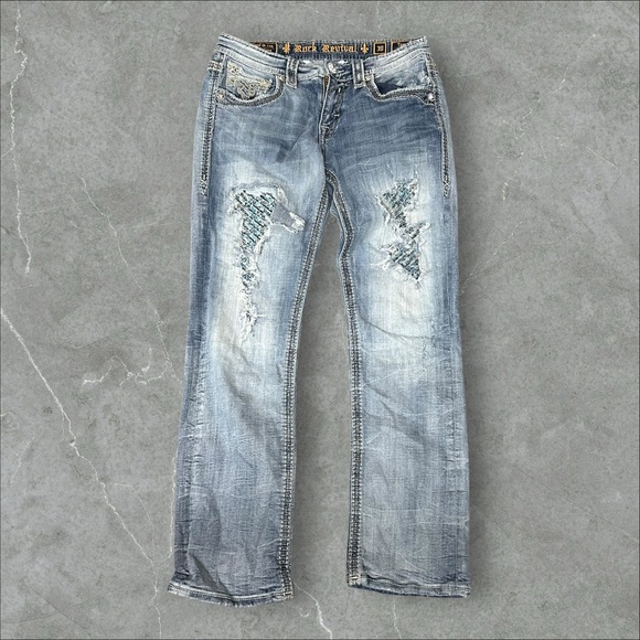 Rock Revival Other - Rock Revival Jeans Mens 30x30 Blue Tom Straight Embroidered Grunge Hip Hop 2000s